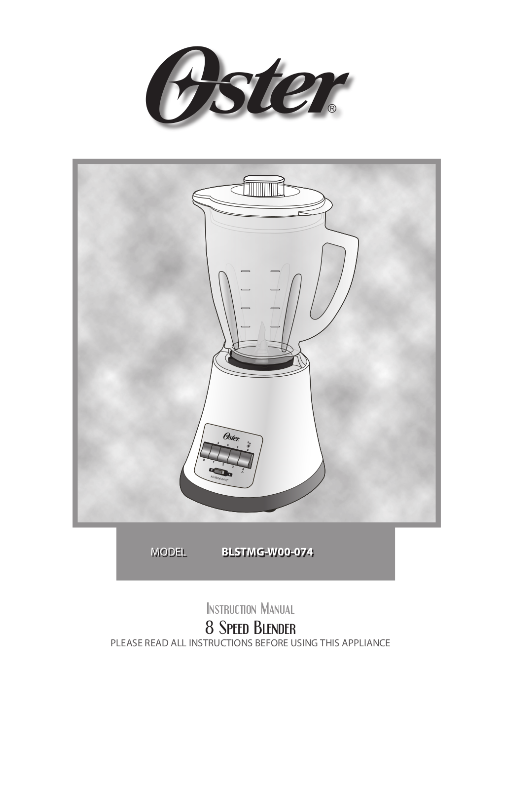 Oster BLSTMG-W00-074 User Manual