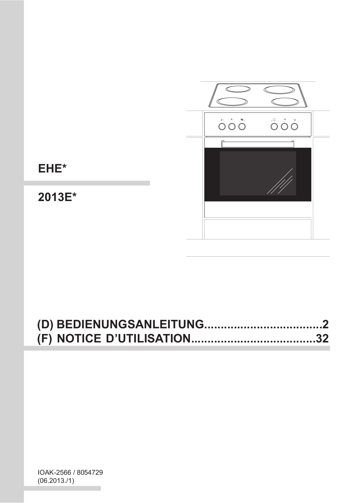 Amica EHE 12505 B, EHE 12501 E, EHE 12504 W, EHE 12503 E User Manual