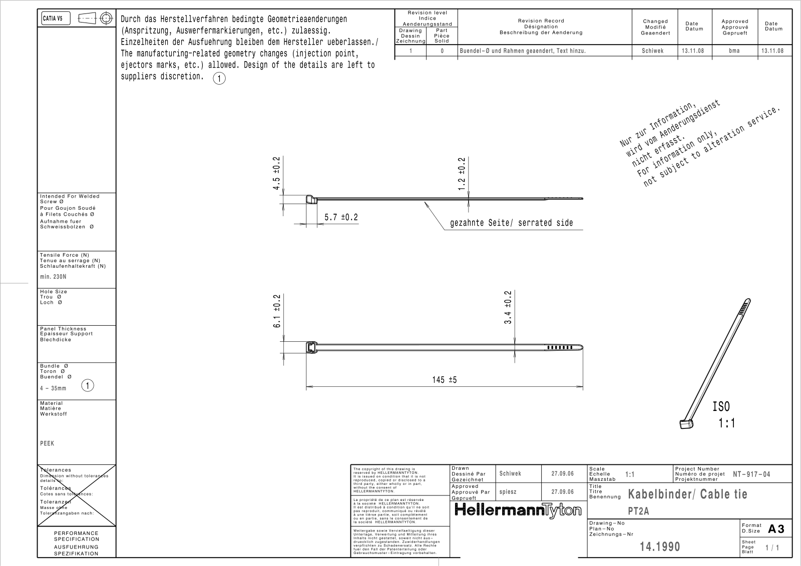 HellermannTyton PT2A Reference Drawing - ManualMachine.com
