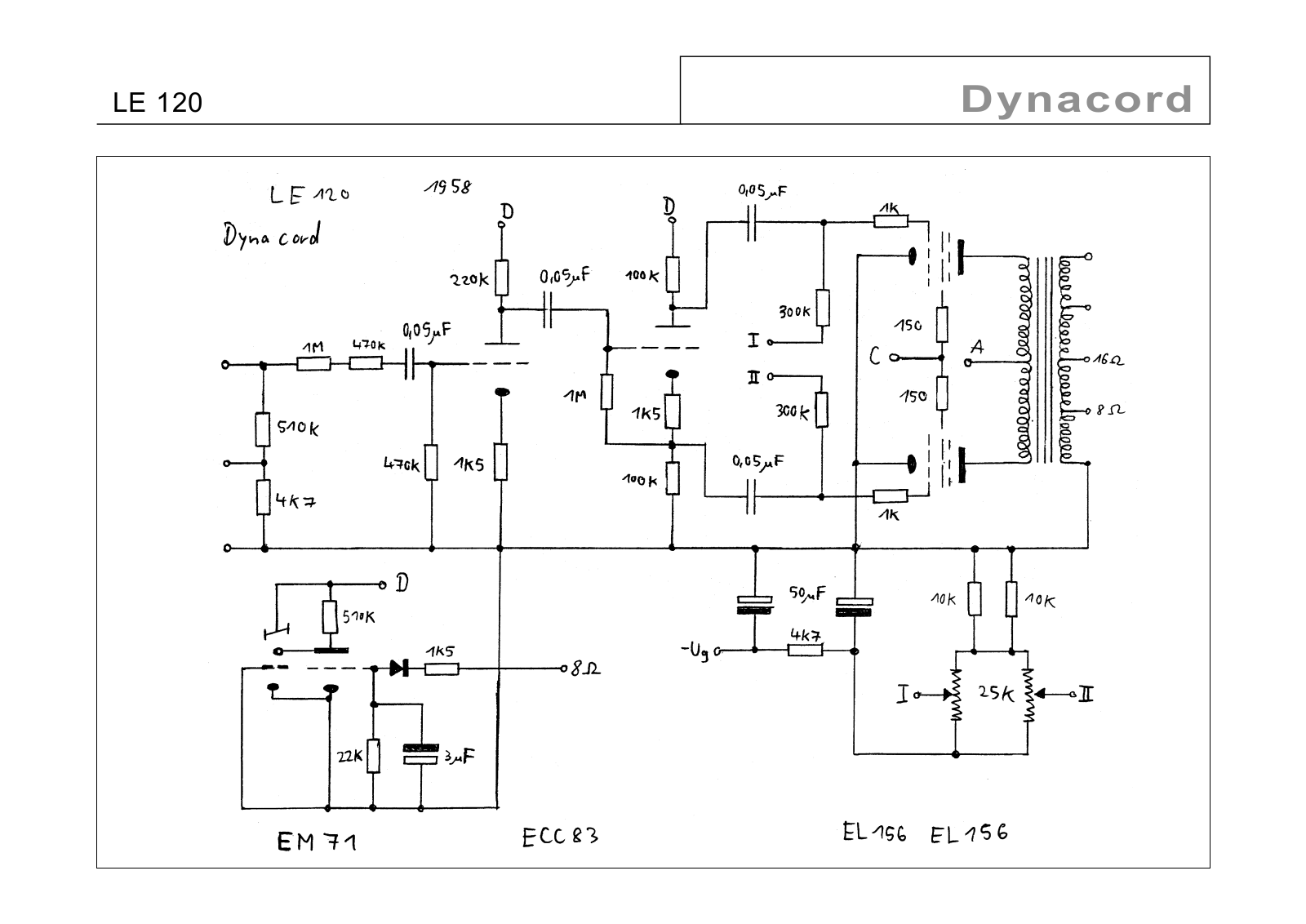 Dynacord le 120 schematic