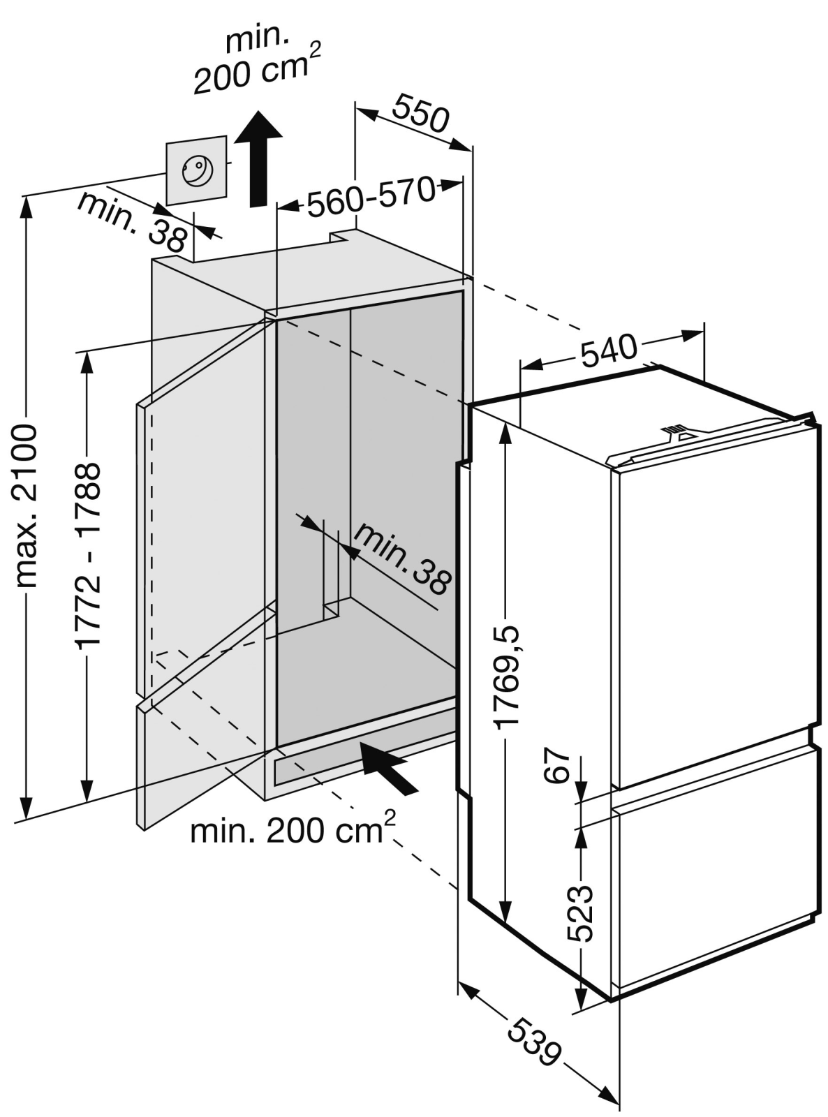 Liebherr ICS 3113 DIMENSIONS User Manual