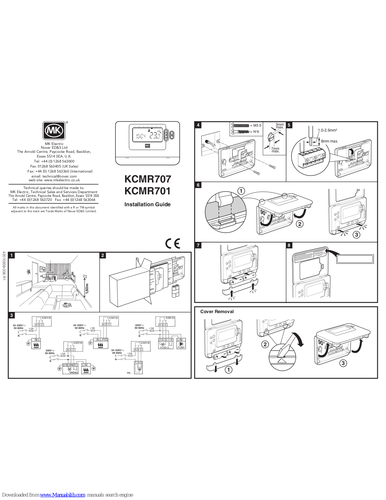 MK KCMR707, KCMR701 Installation Manual