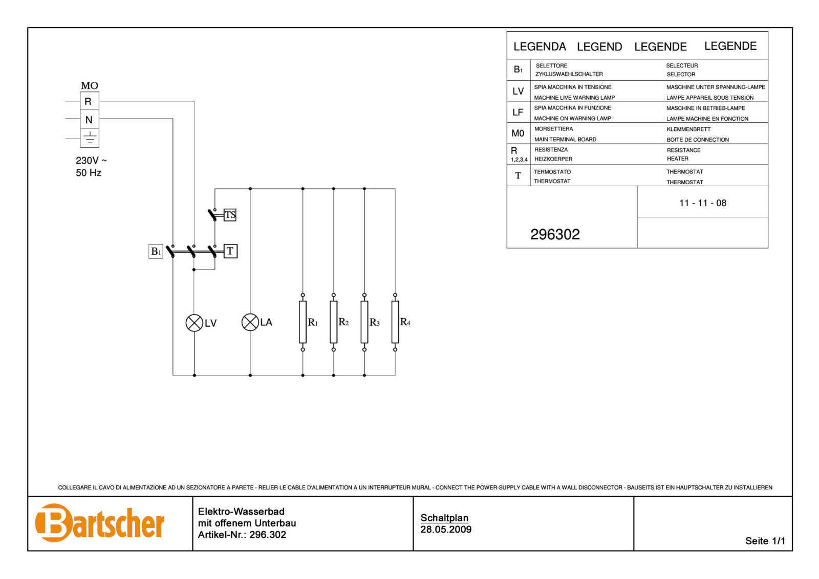 Bartscher 296302 Schematics