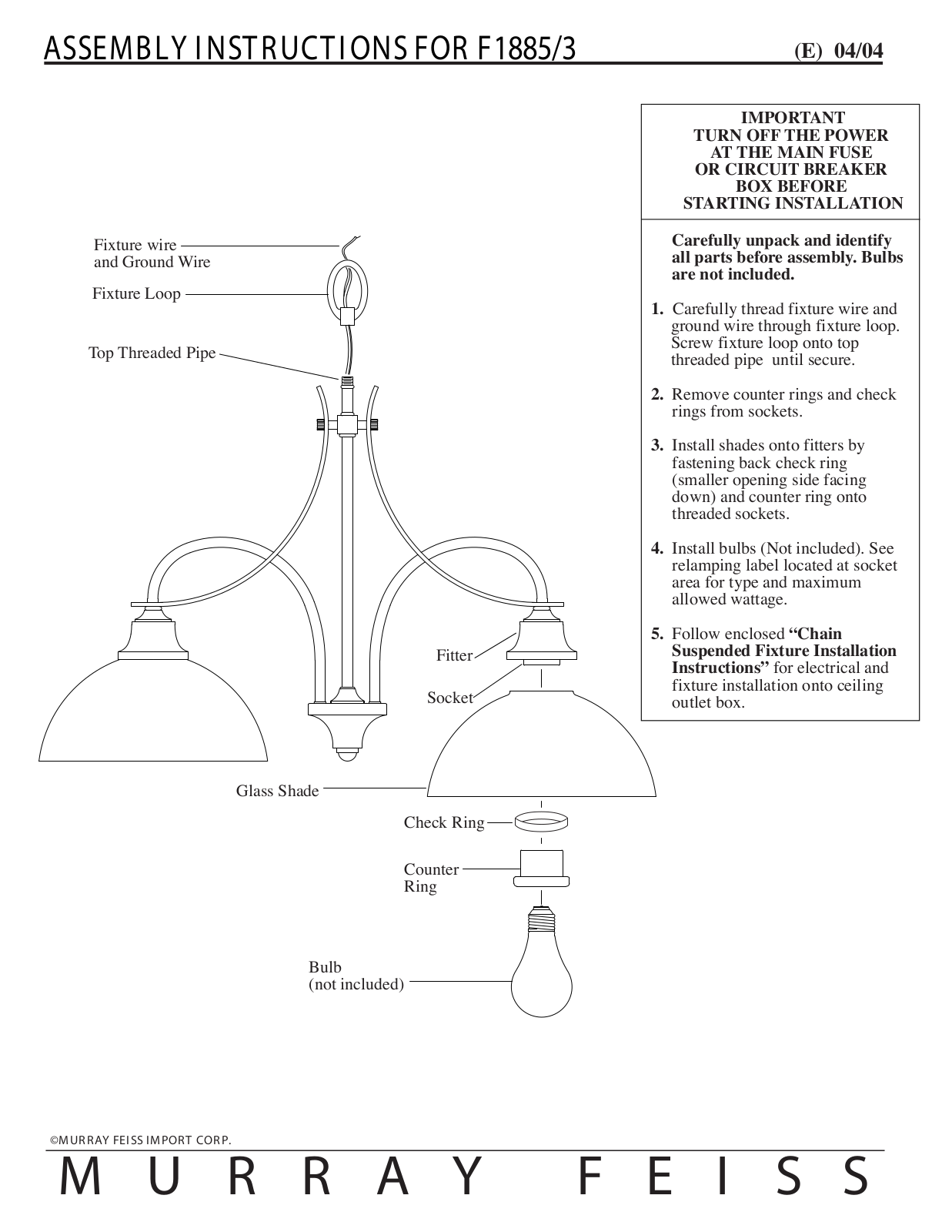 Feiss F1885-3 User Manual