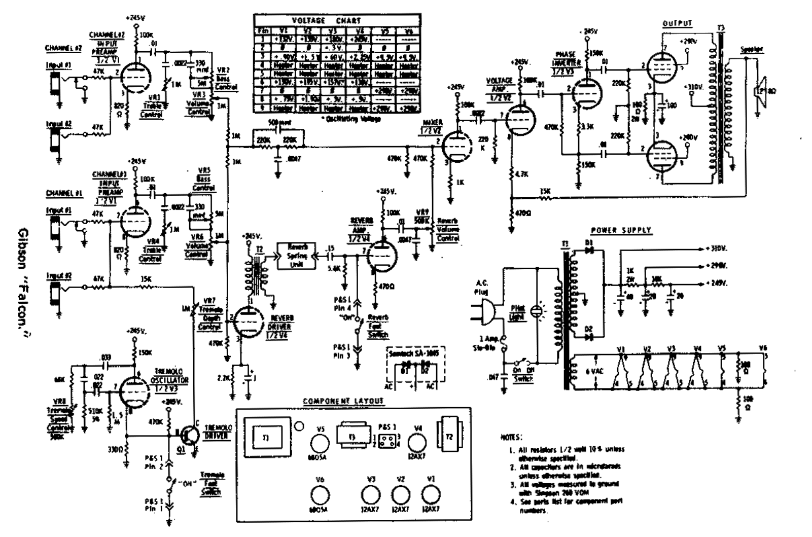 Gibson falcon schematic