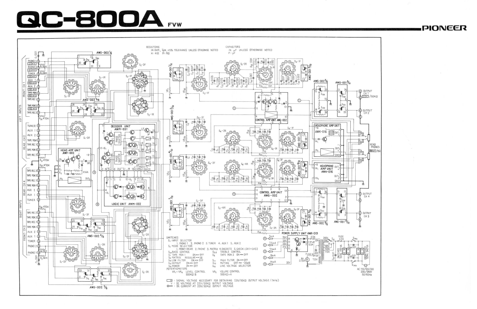 Pioneer QC-800A Schematic
