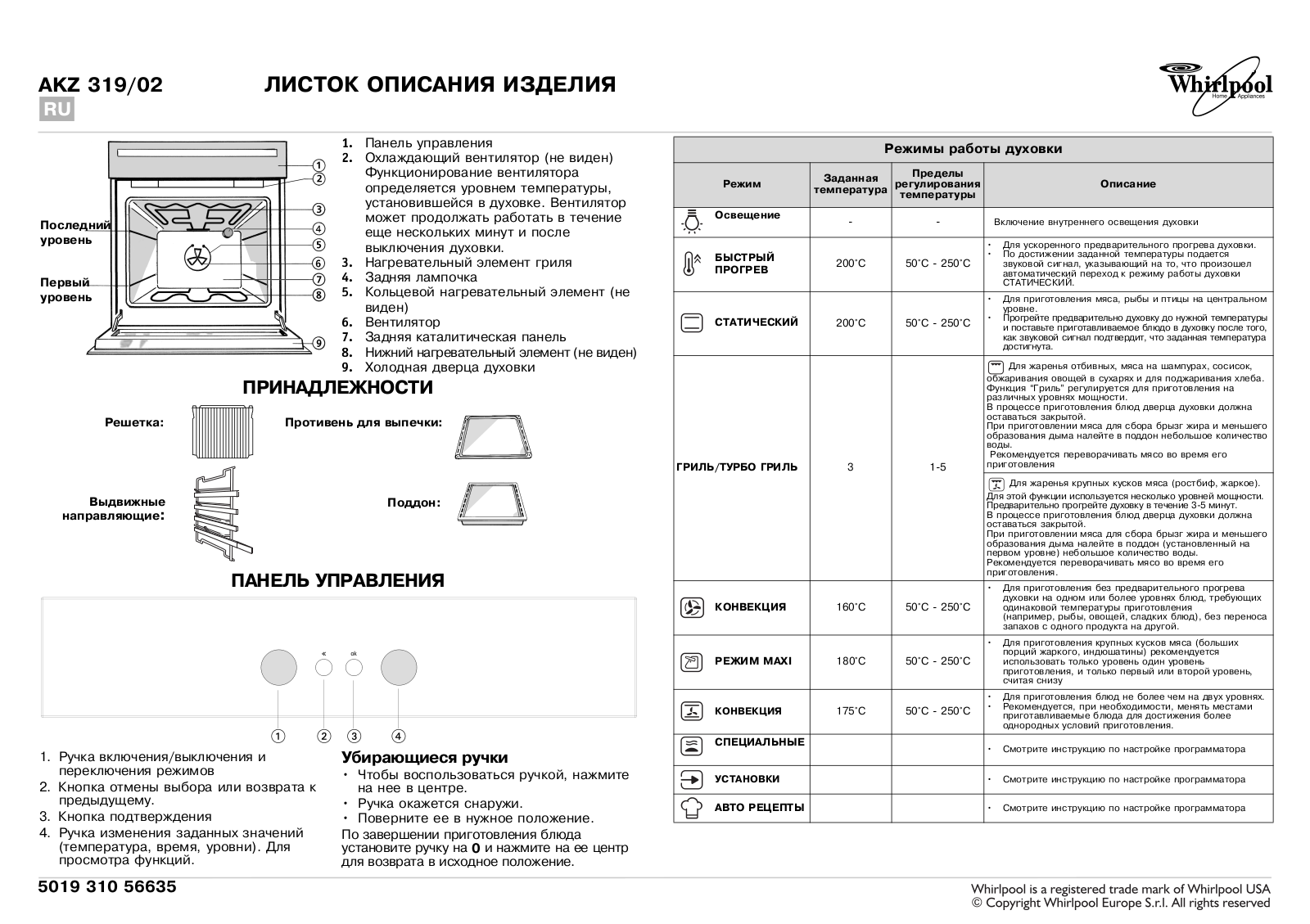 Whirlpool AKZ 319_IX_02 User Manual