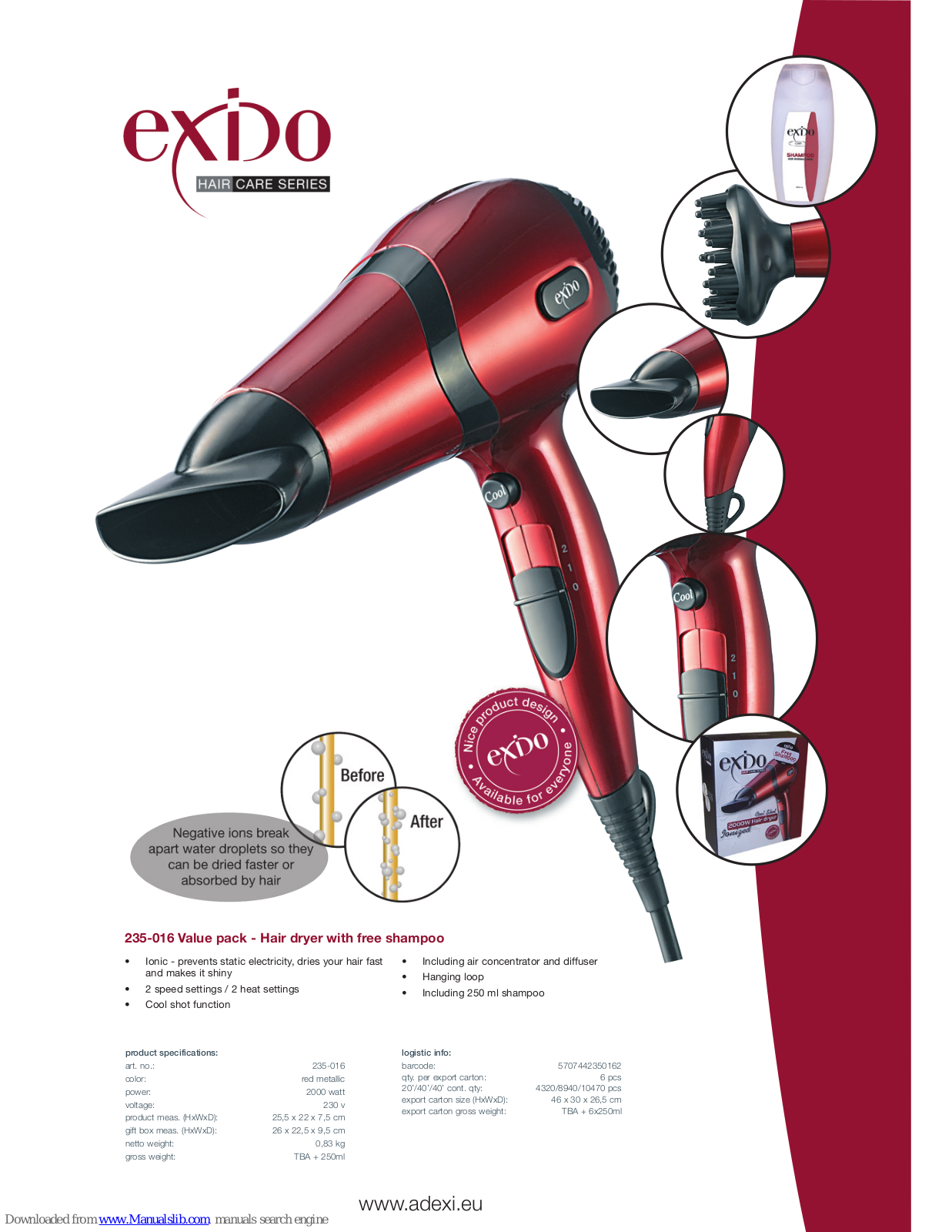 Exido 235-016 Specifications - ManualMachine.com