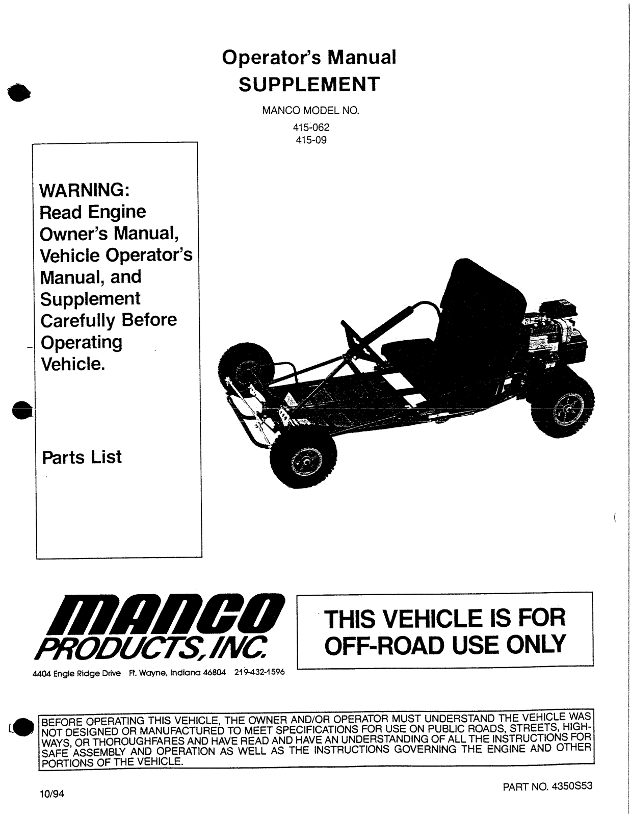 Manco 415-09 User Manual