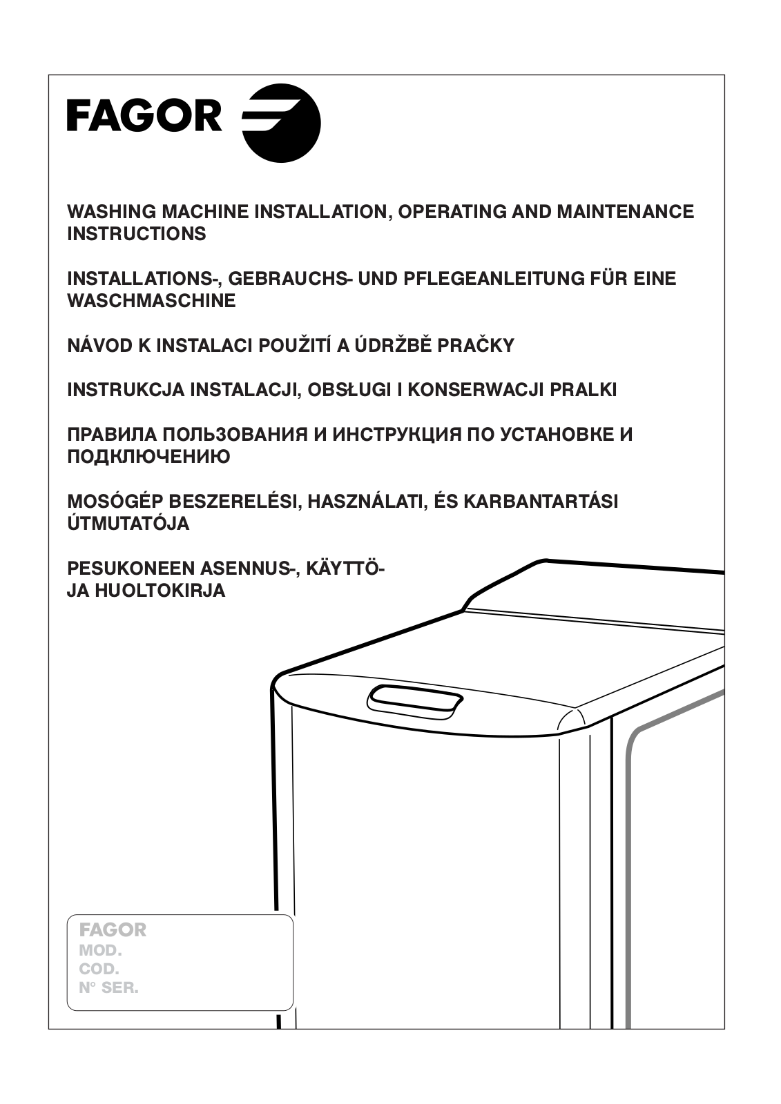 Fagor 1FET-110 User Manual