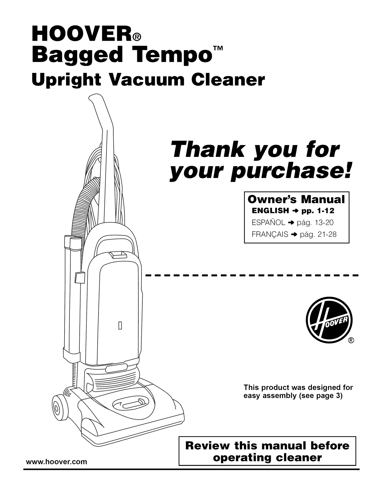 Hoover U5145-900 Owner’s Manual