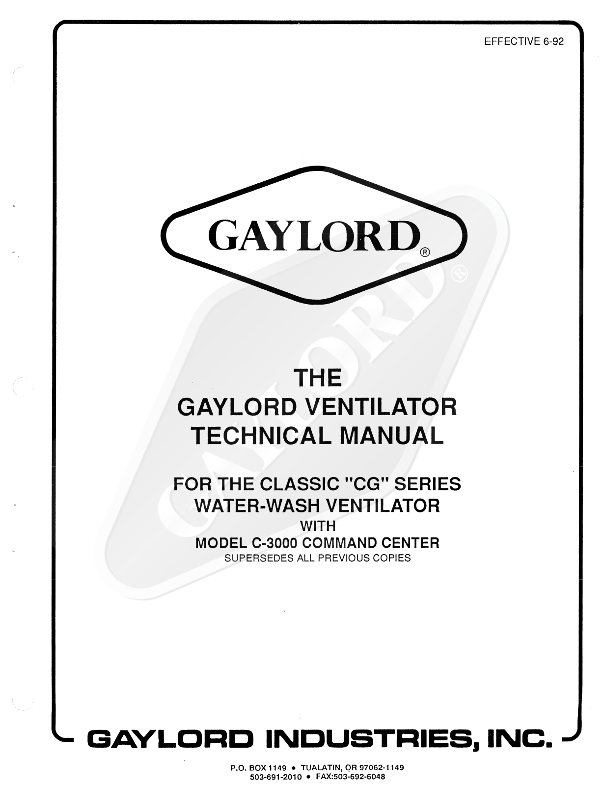 Gaylord BD Service Manual