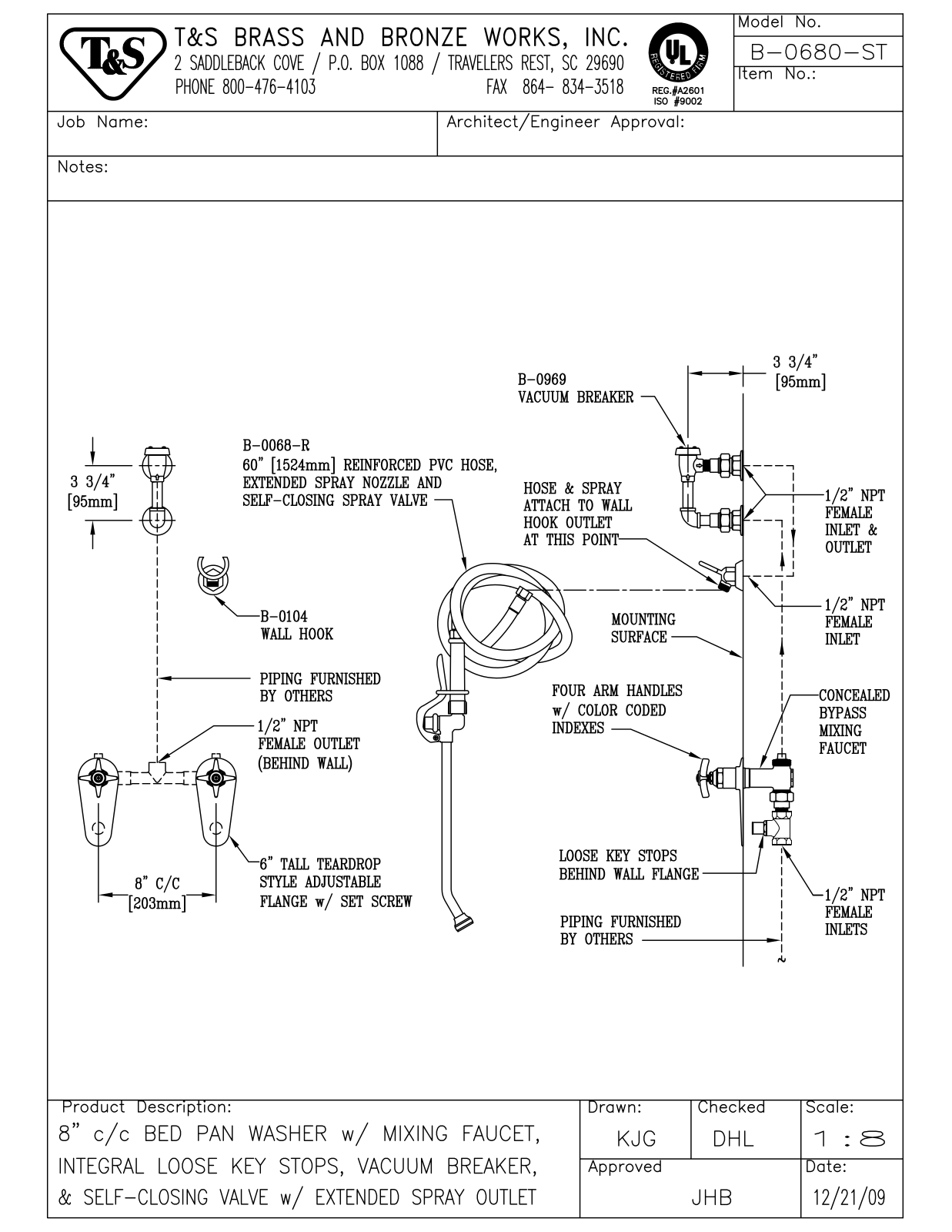 T & S Brass & Bronze Works B-0680-ST General Manual