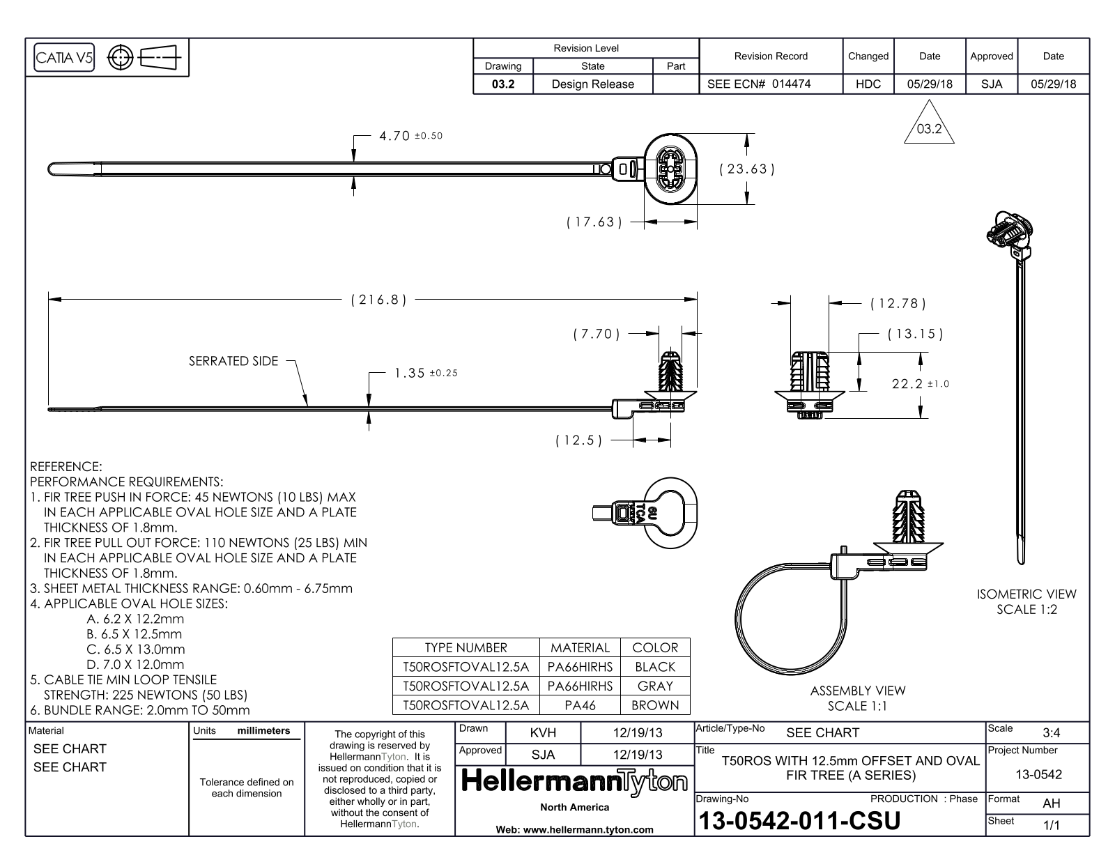 HellermannTyton T50ROSFTOV AL 12.5A Reference Drawing - ManualMachine.com