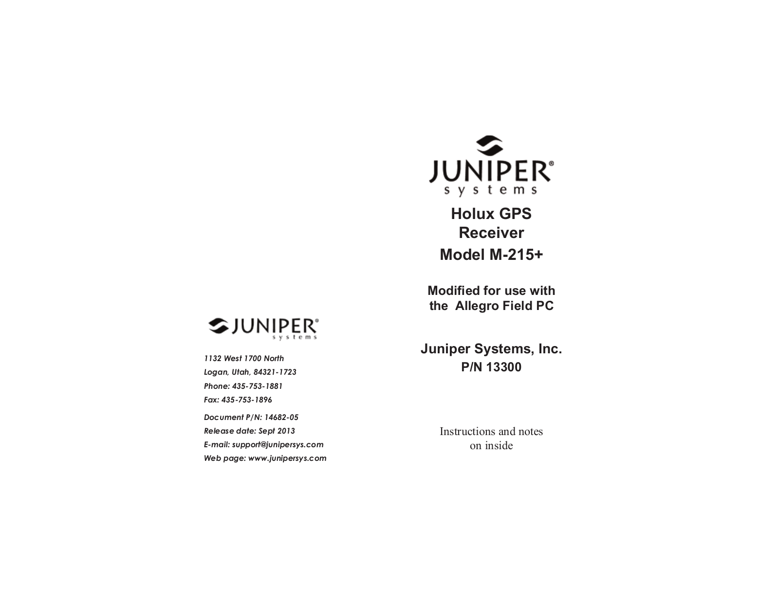 Juniper Systems M-215 User Manual