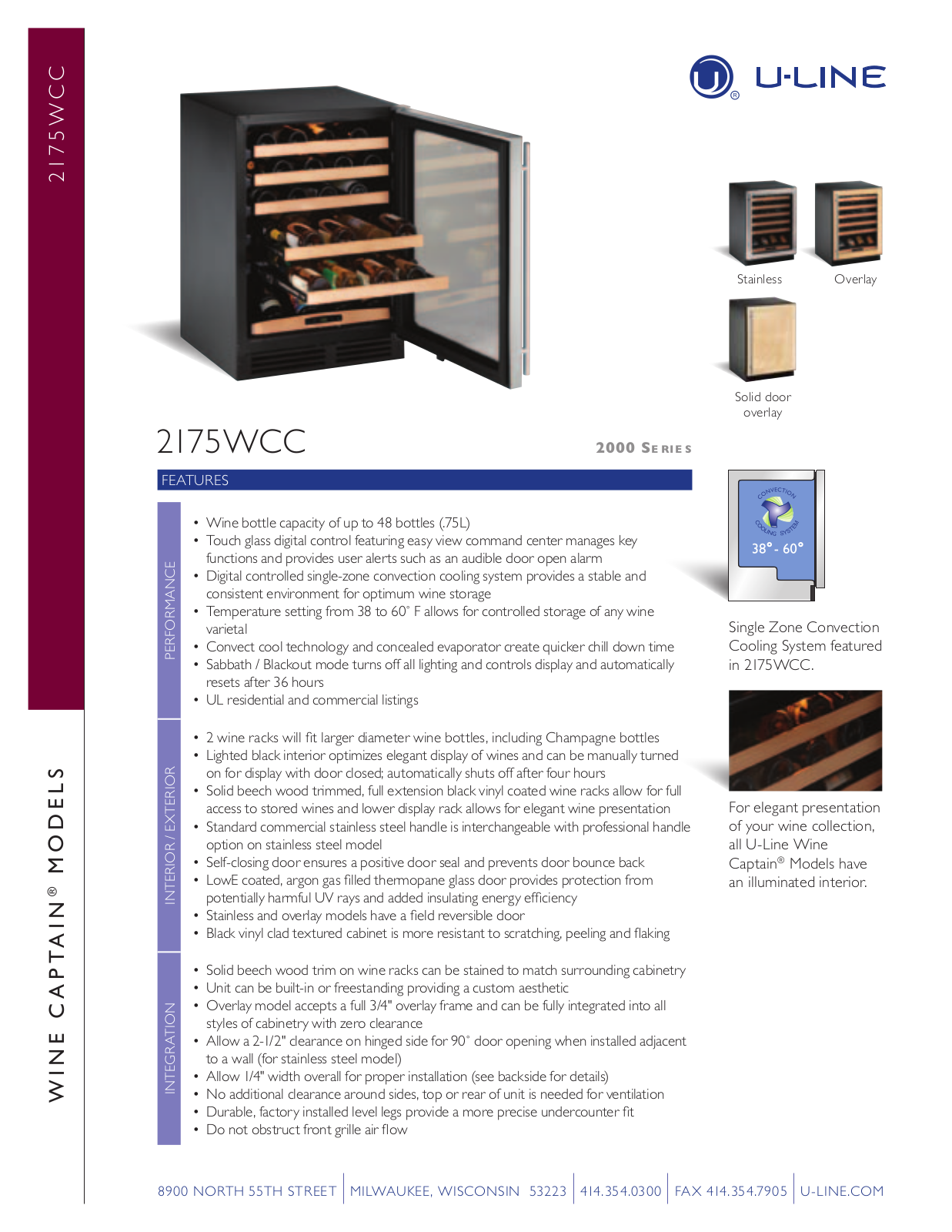 U-Line U-2175WCOL-60 User Manual