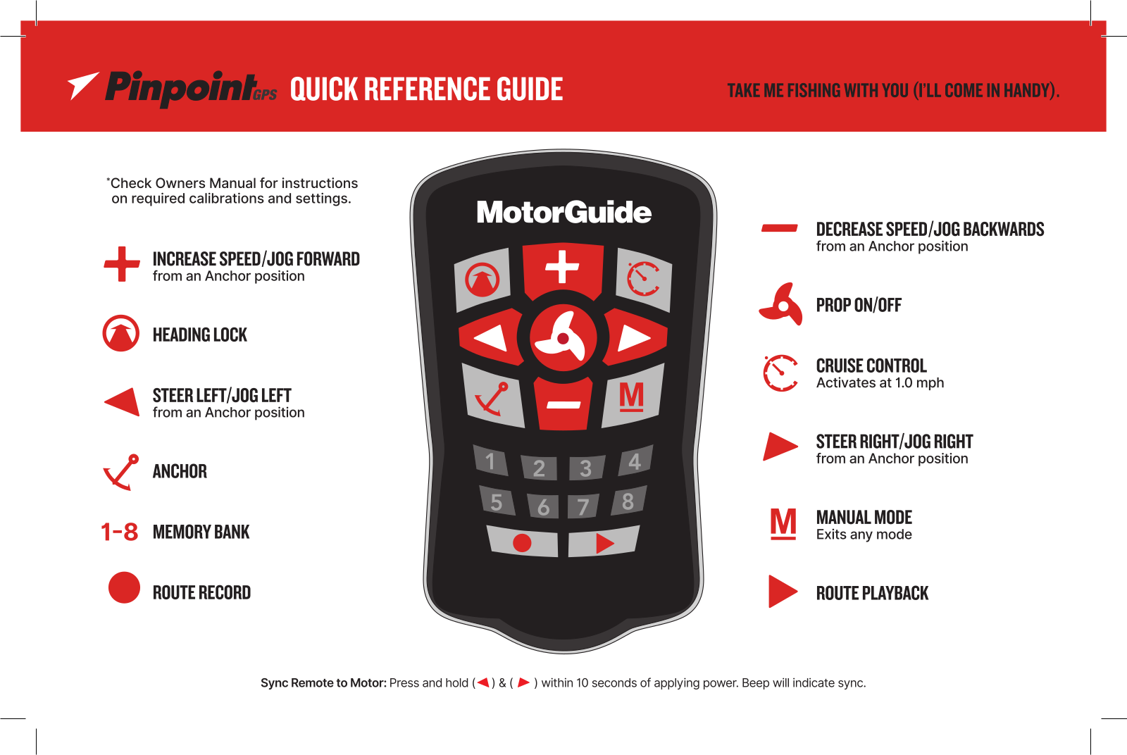 MotorGuide Pinpoint GP Quick Reference Guide