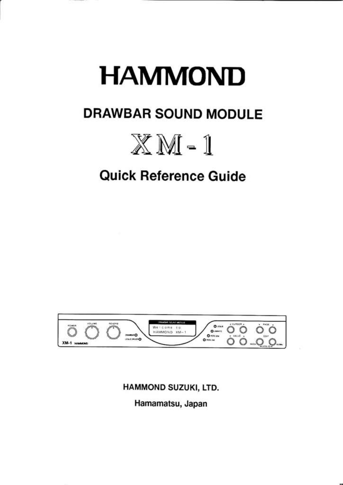 Hammond XM-1 User Manual