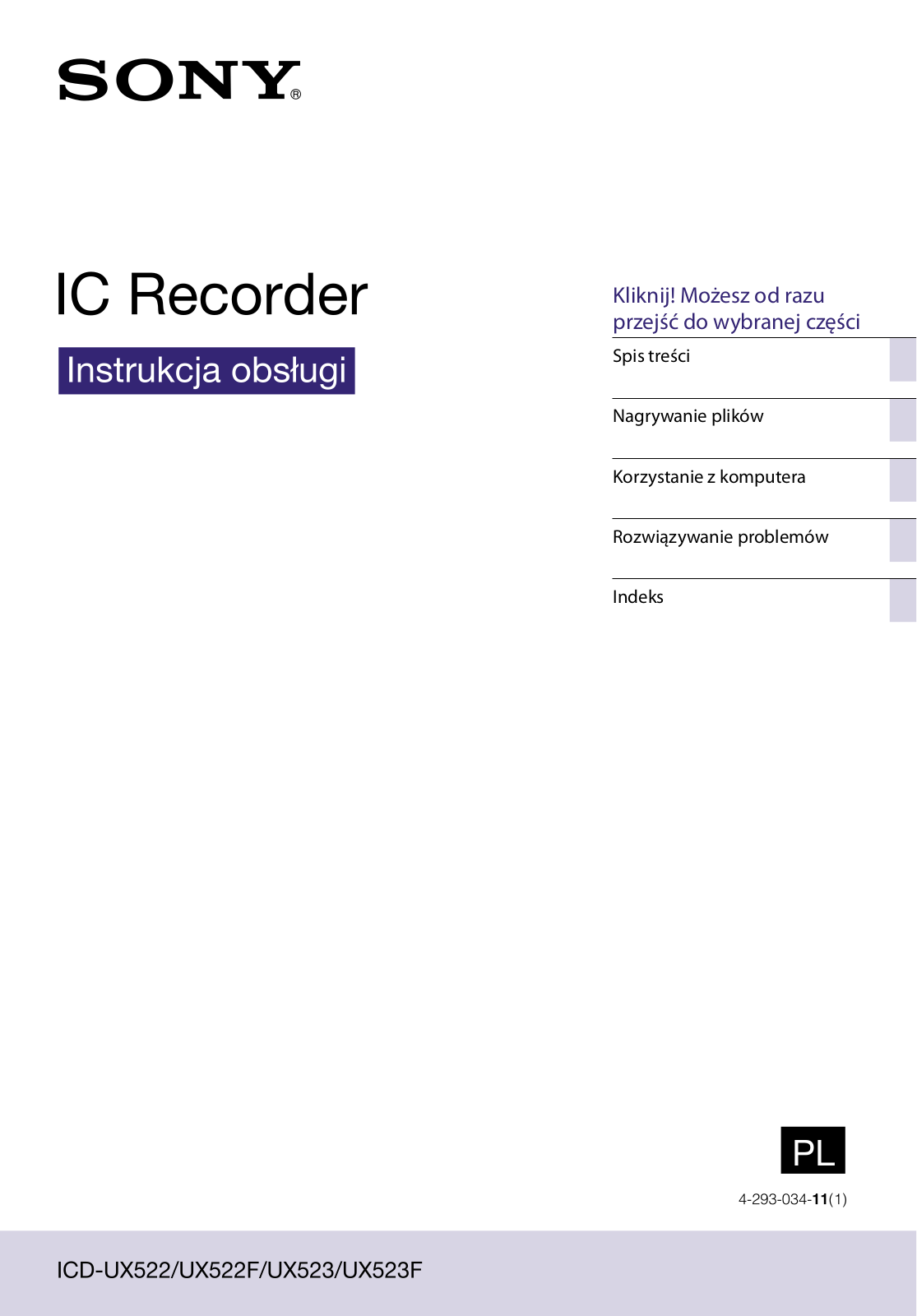 Sony ICD-UX523F, ICD-UX522 User Manual