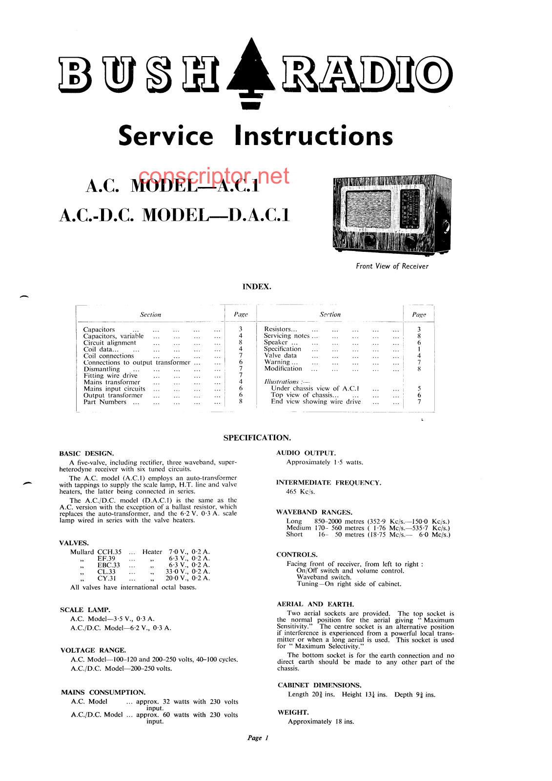 Buch A.C1, D.A.C.1 Service manual