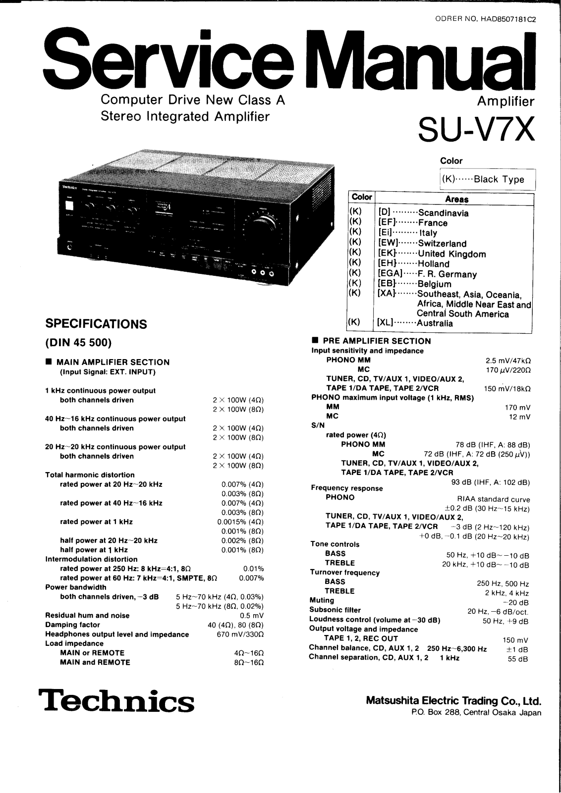 Technics SUV-7-X Service manual