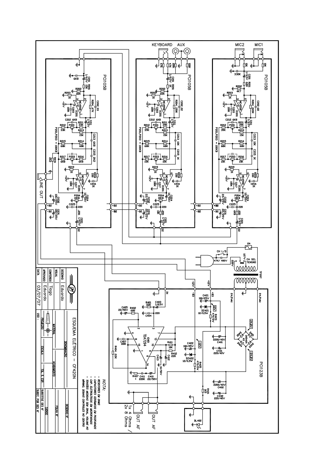 FRAHM CF420N Schematic