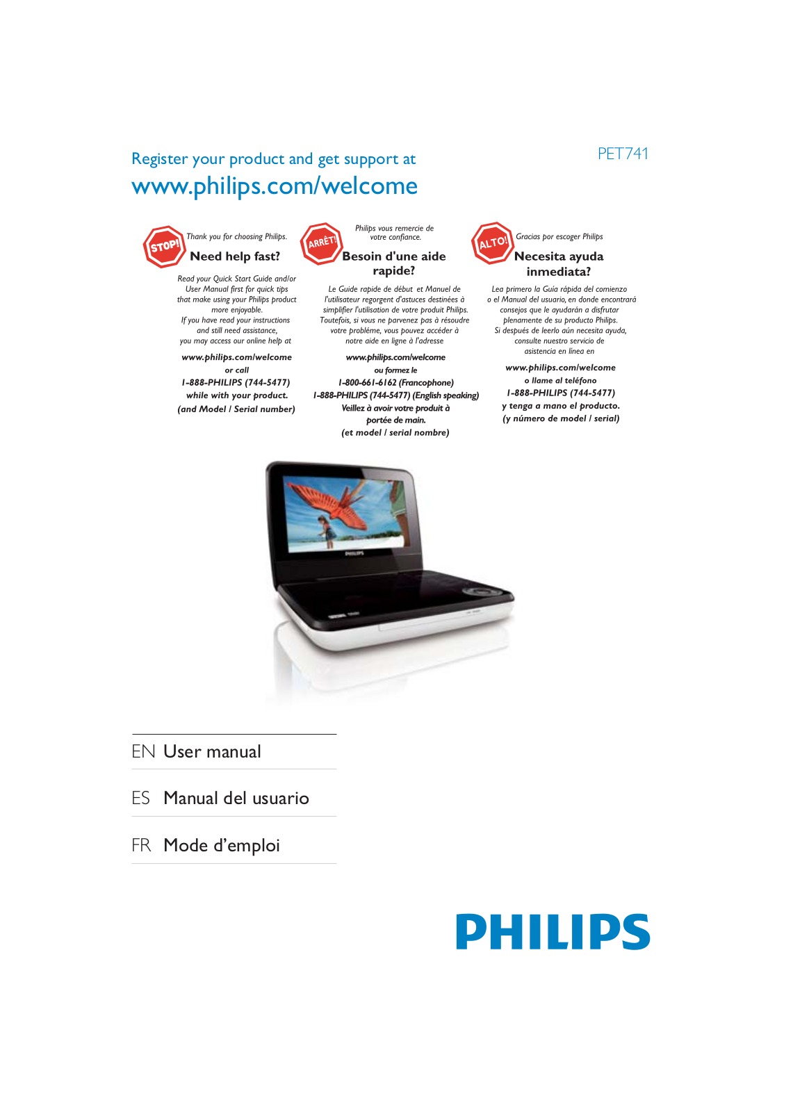 Philips PET741-37 User Manual