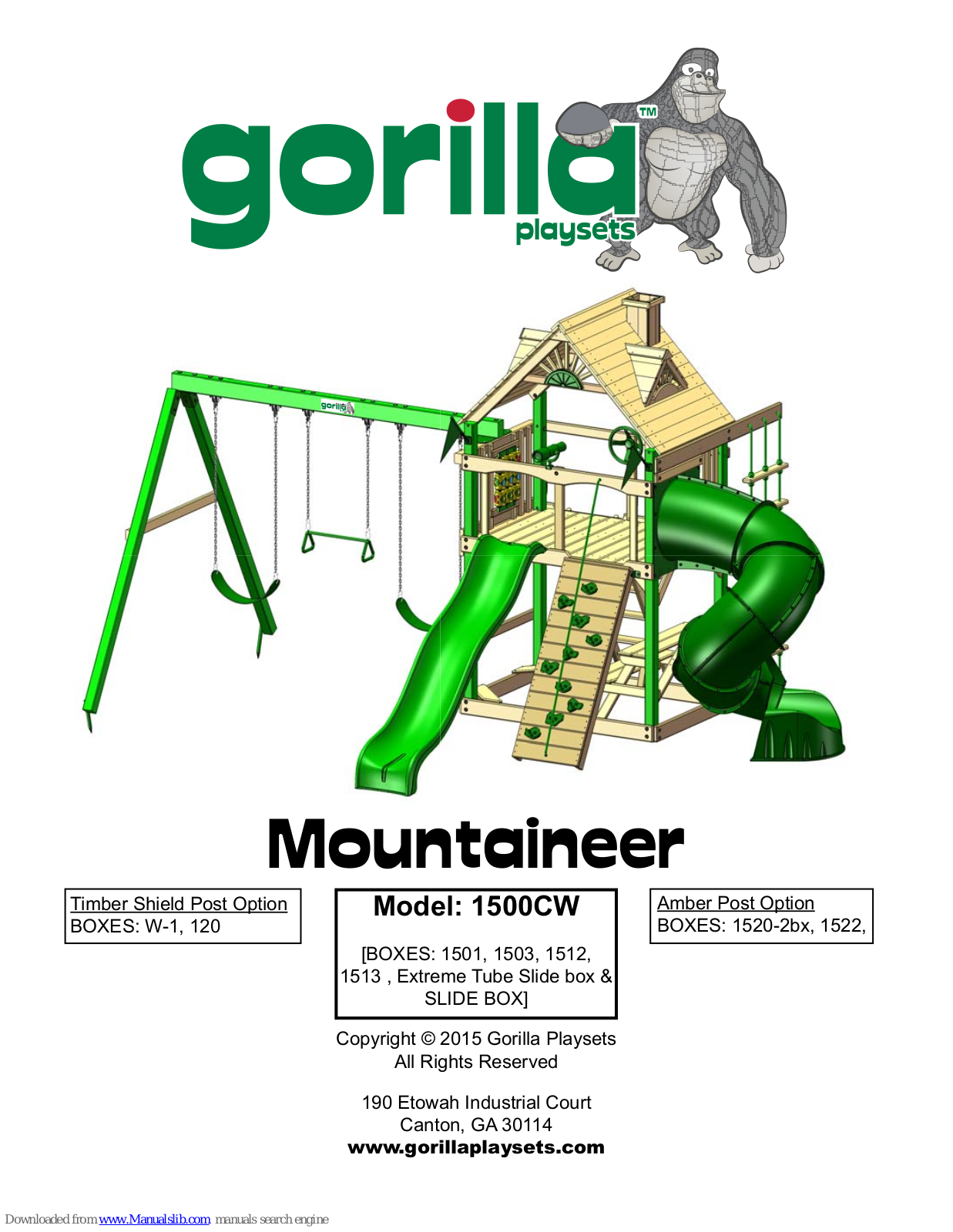 Gorilla Playsets 1500CW Instructions Manual