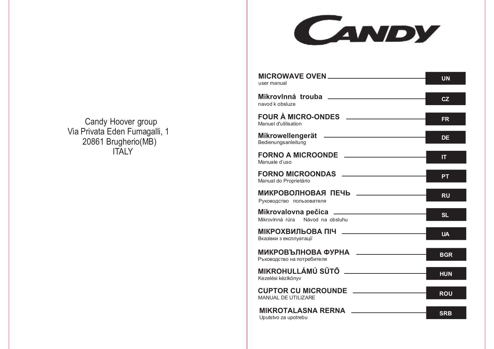 Candy MIC20GDFGH User Manual