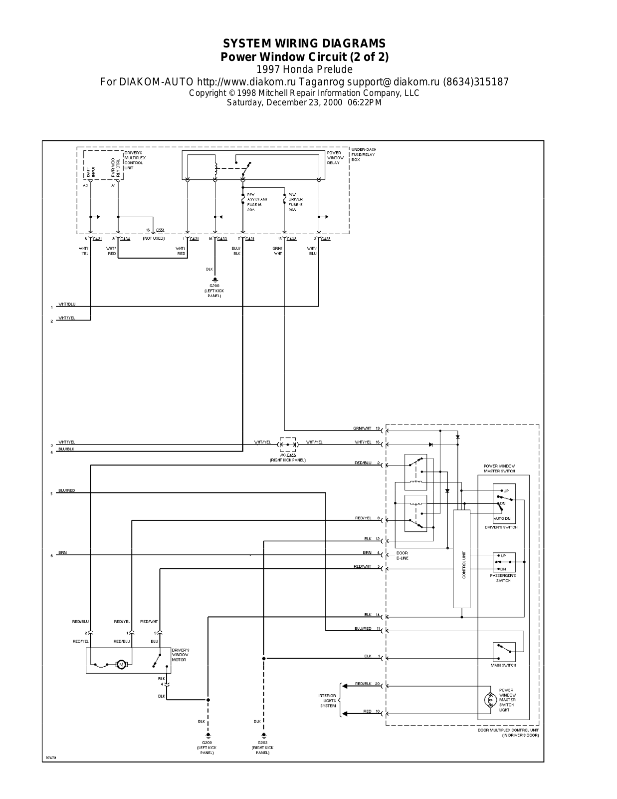 Honda Prelude 1997-1999 Wire Diagrams  17505