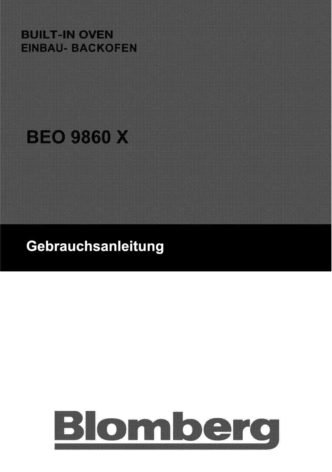 Blomberg BEO 9860 X User Manual