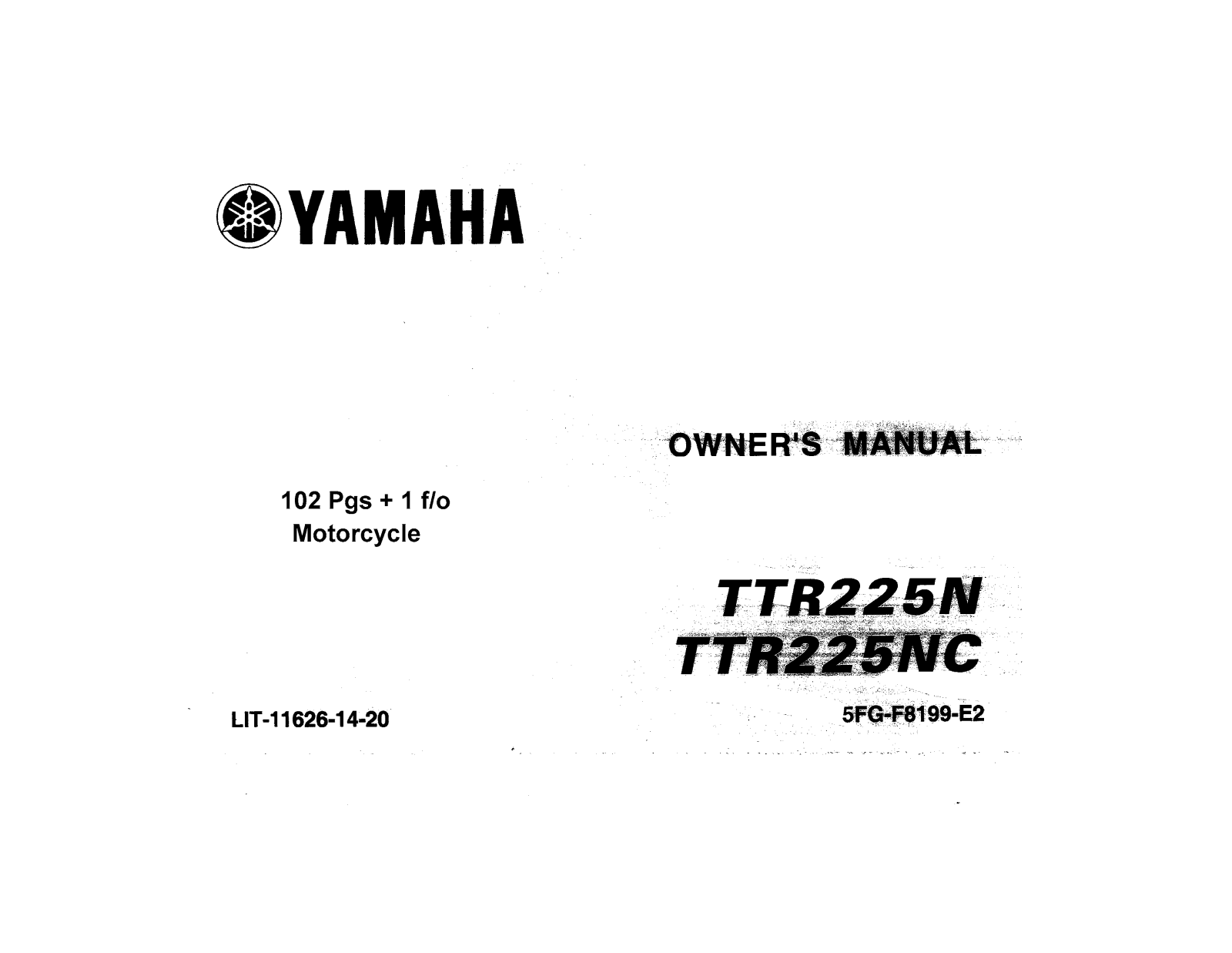 Yamaha TTR225N, TTR225NC User Manual