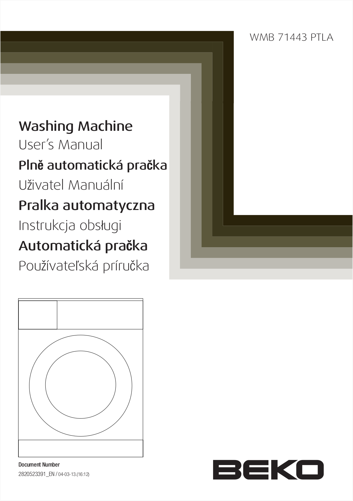 Beko WMB 71443 PTLA User manual