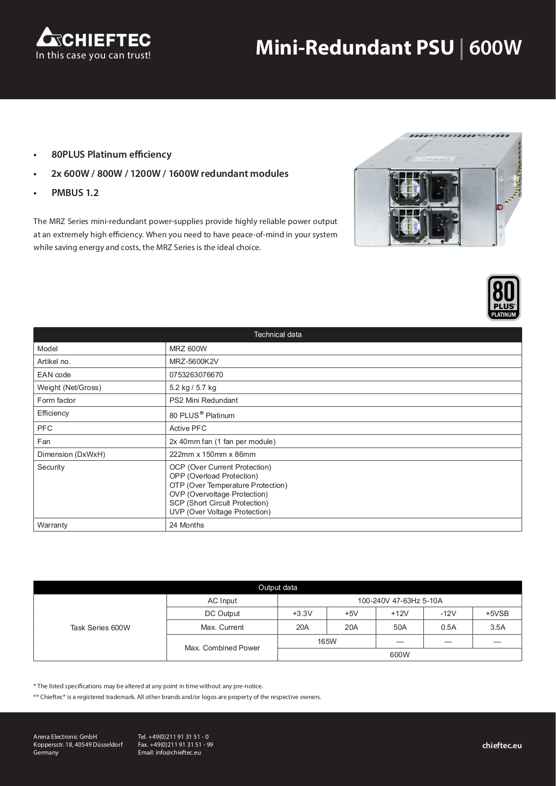 Chieftec MRZ-5600K2V User Manual