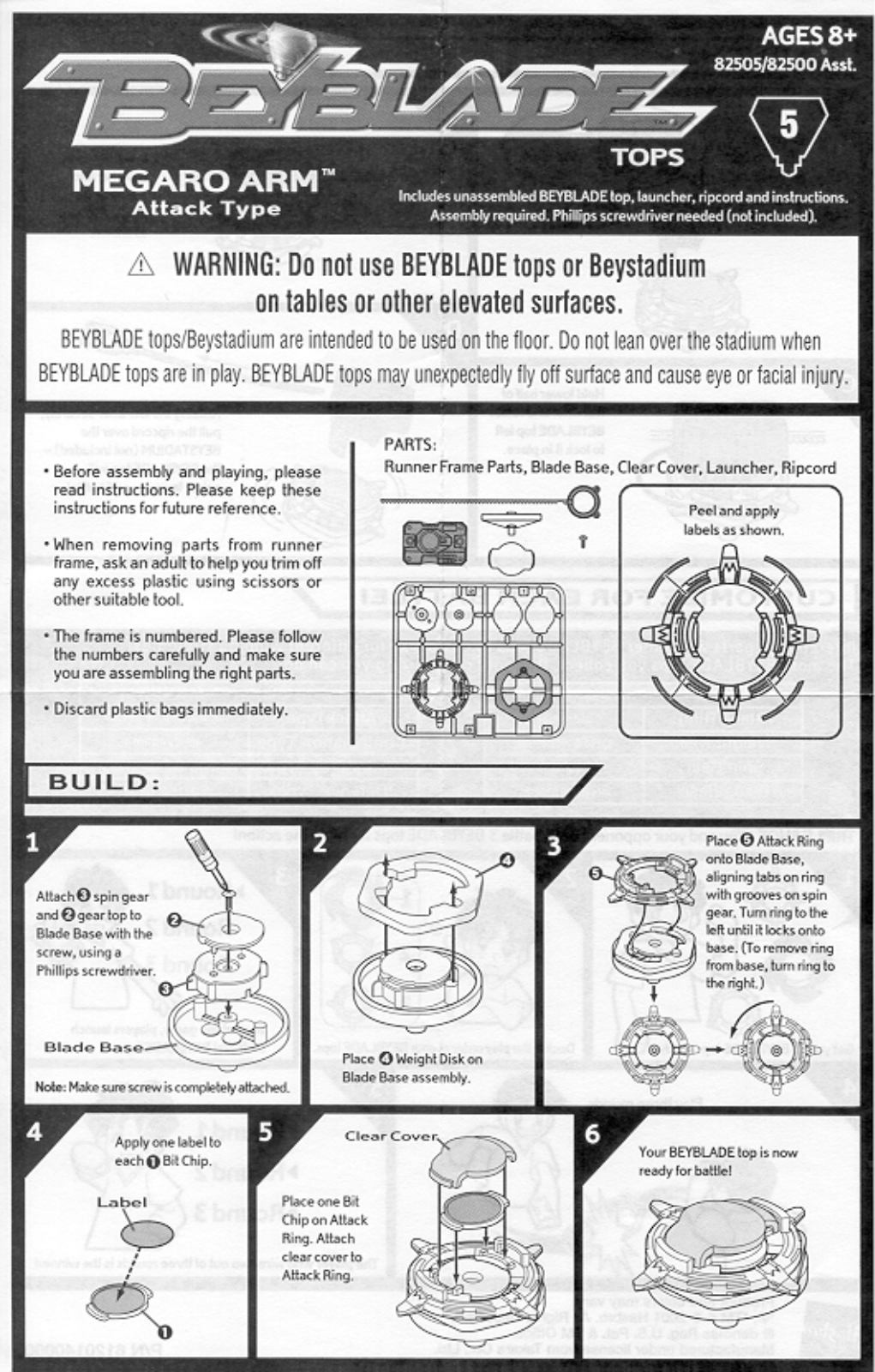 HASBRO Beyblade Tops Megaro Arm User Manual