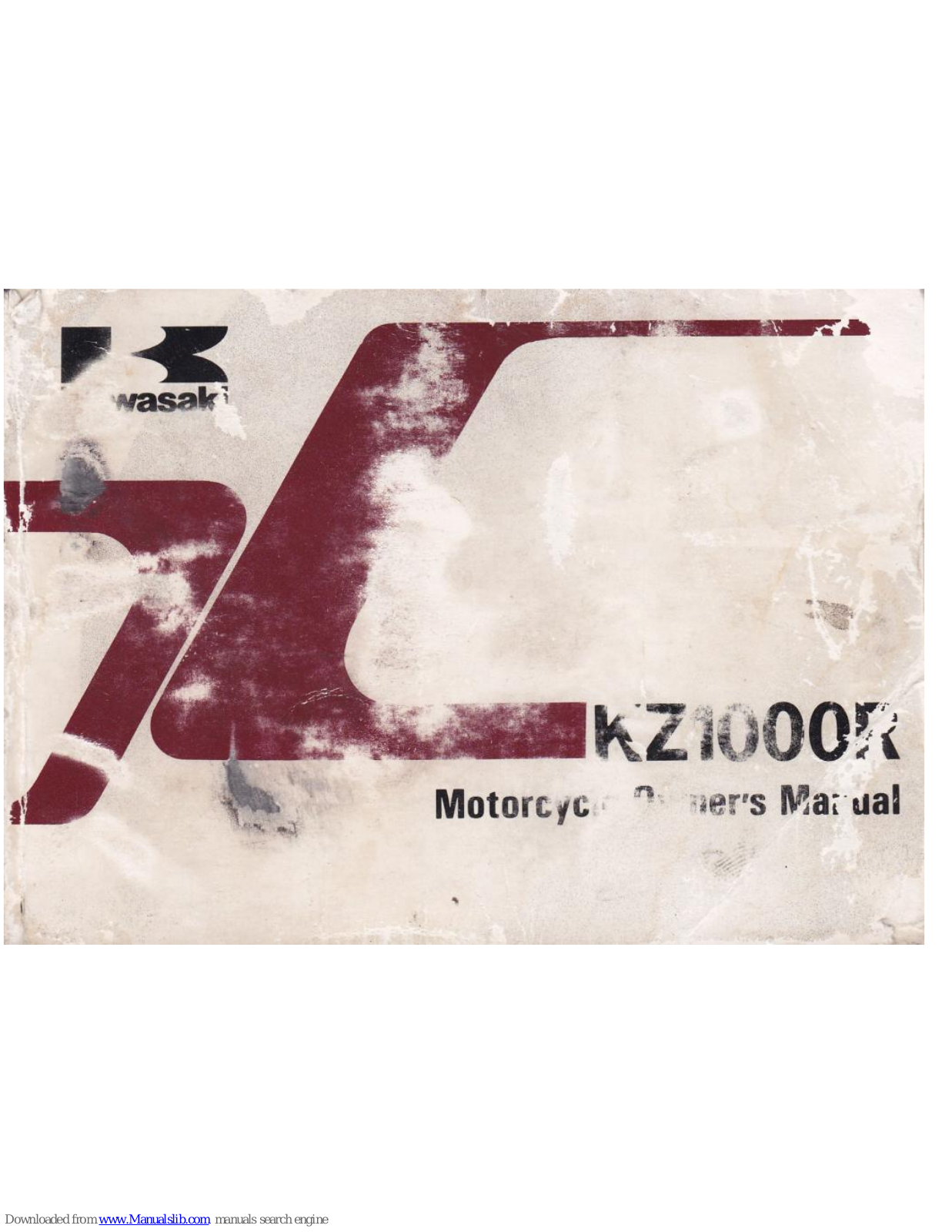Kawasaki KZ1000R Owner's Manual