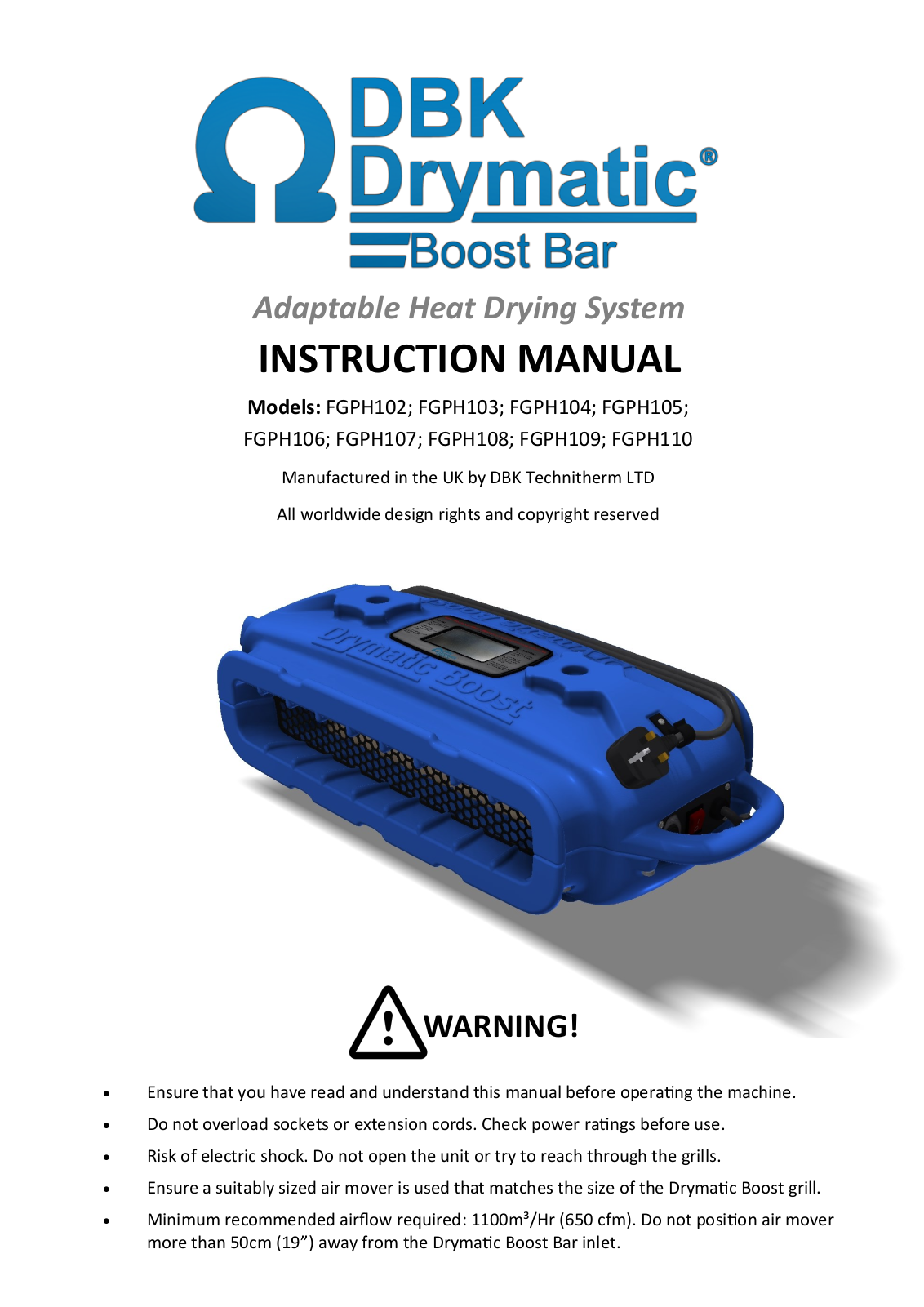 Dbk FGPH103, FGPH107, FGPH109, FGPH110, FGPH105 User Manual