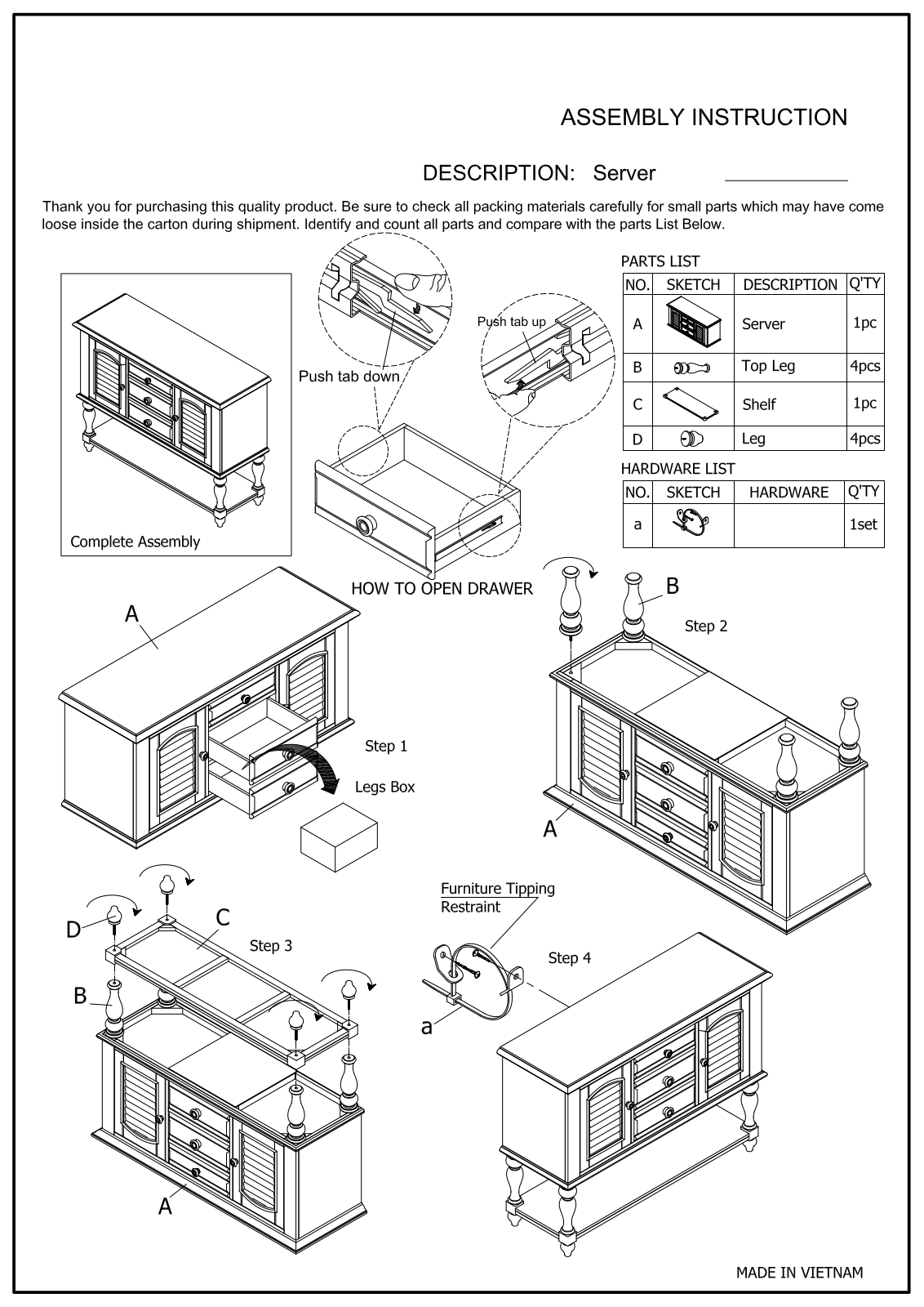 Lark Manor™ W003080921 Assembly Instructions - ManualMachine.com