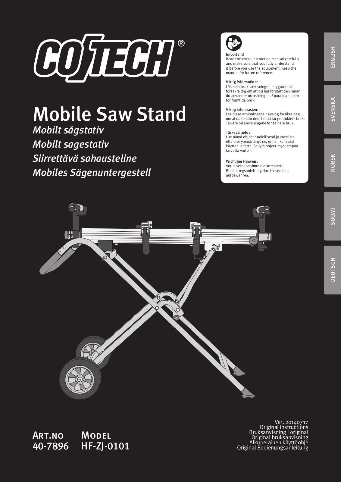 CO/Tech HF-ZJ-0101 Original Instructions Manual