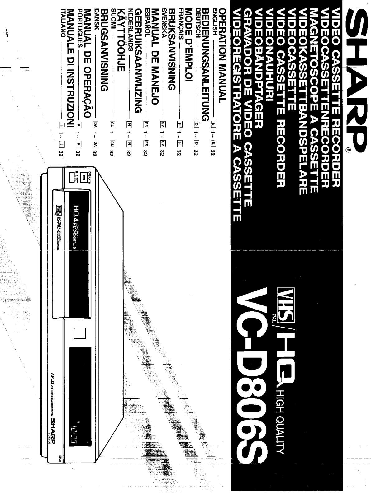 Sharp VC-D806S Operating Manual