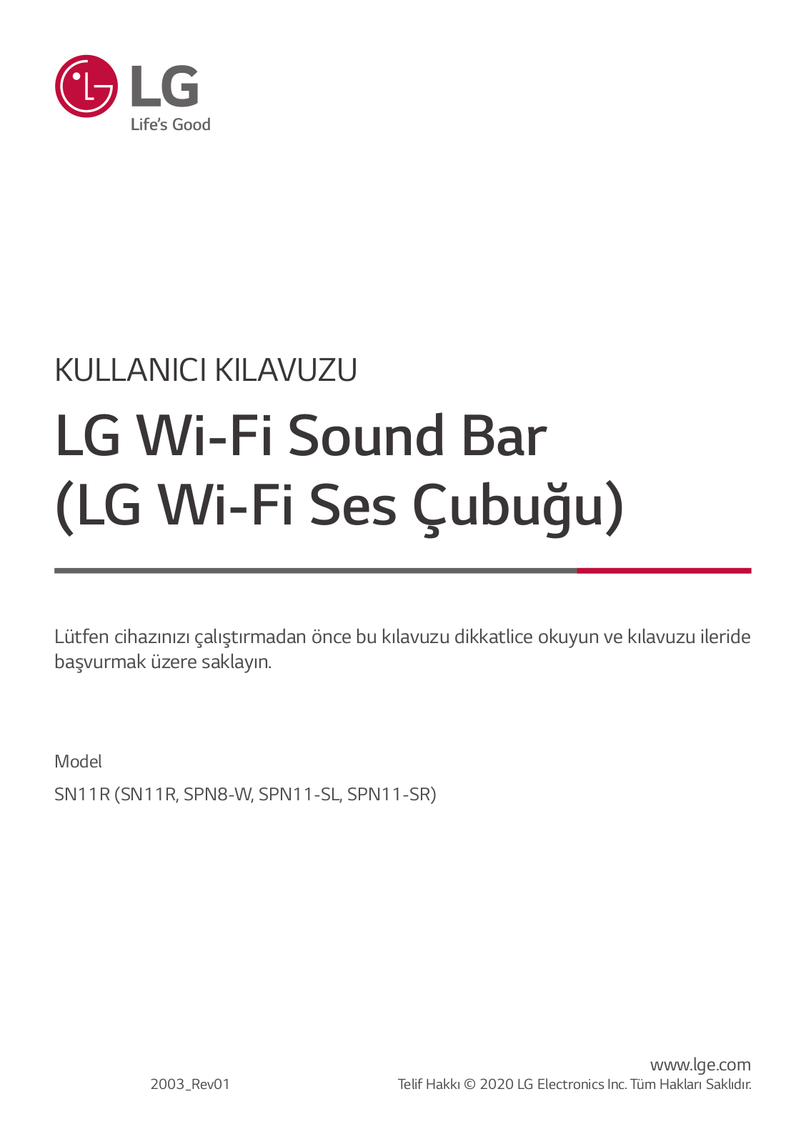 LG SN11R Owner’s Manual