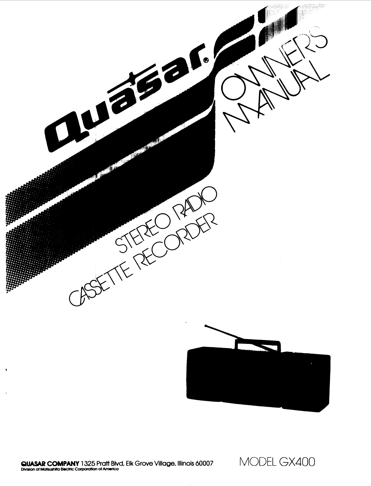 Panasonic gx-400 Operation Manual