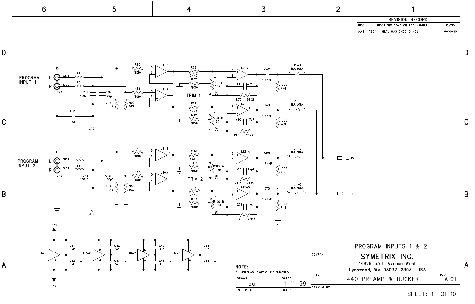 Symetrix 440 Schematic