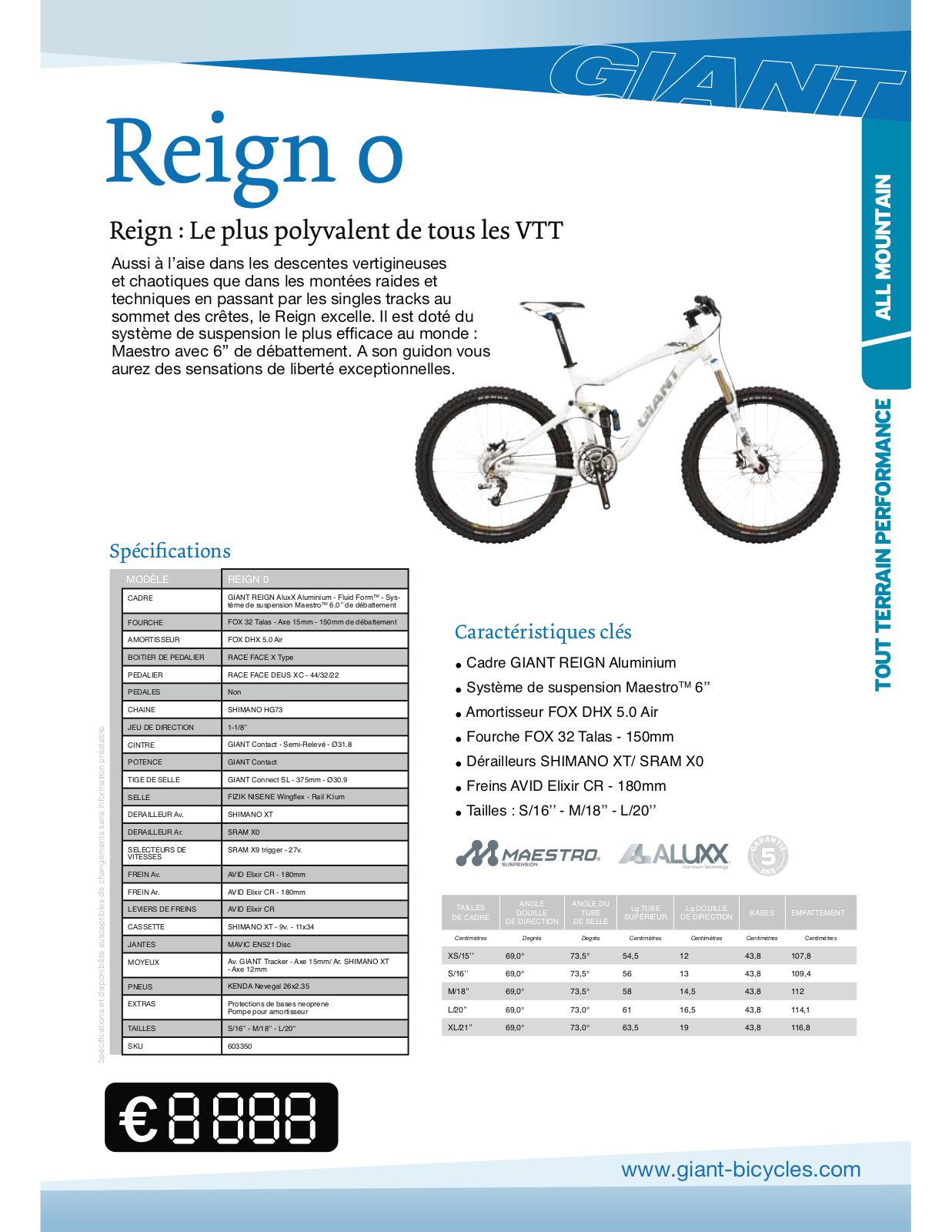 GIANT REIGN 0 User Manual