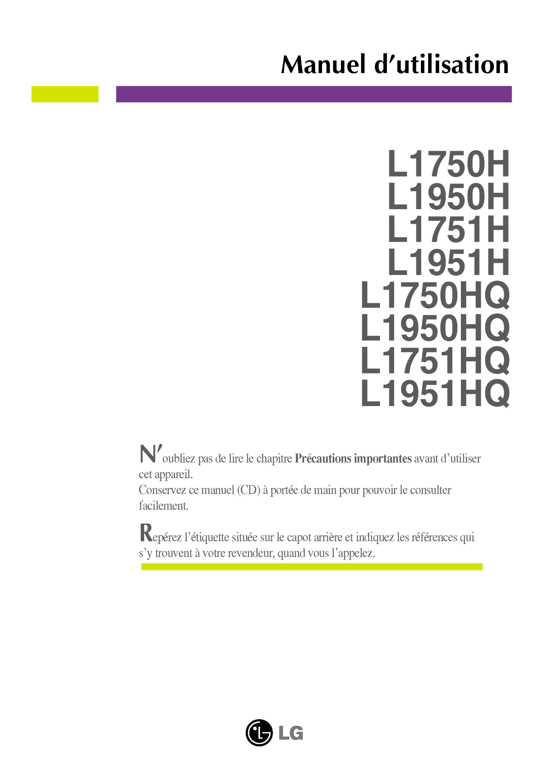 LG L1750H-SN User Manual