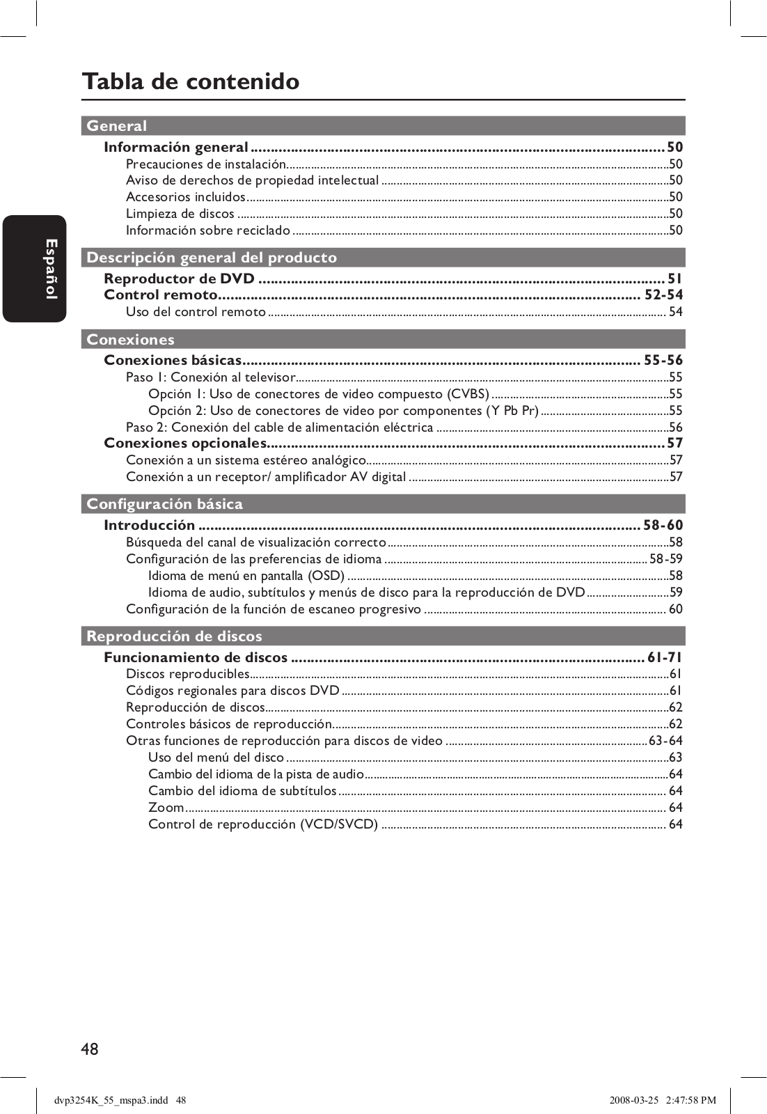 Philips DVP3254K User Manual