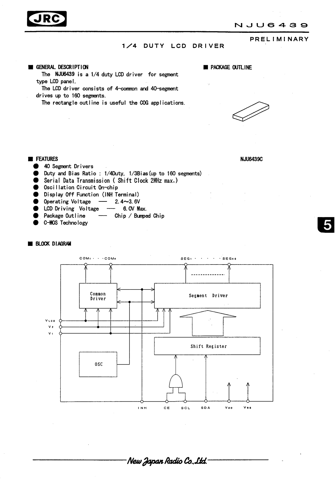 JRC NJU6439C Datasheet