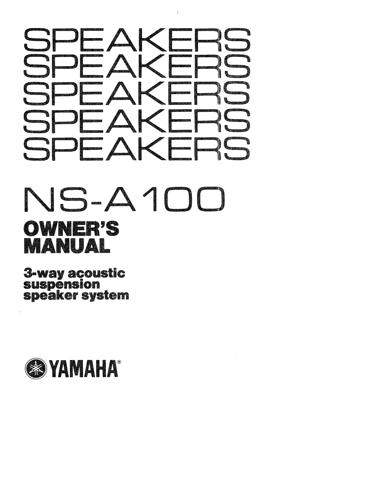 Yamaha NSA-100 Owners manual