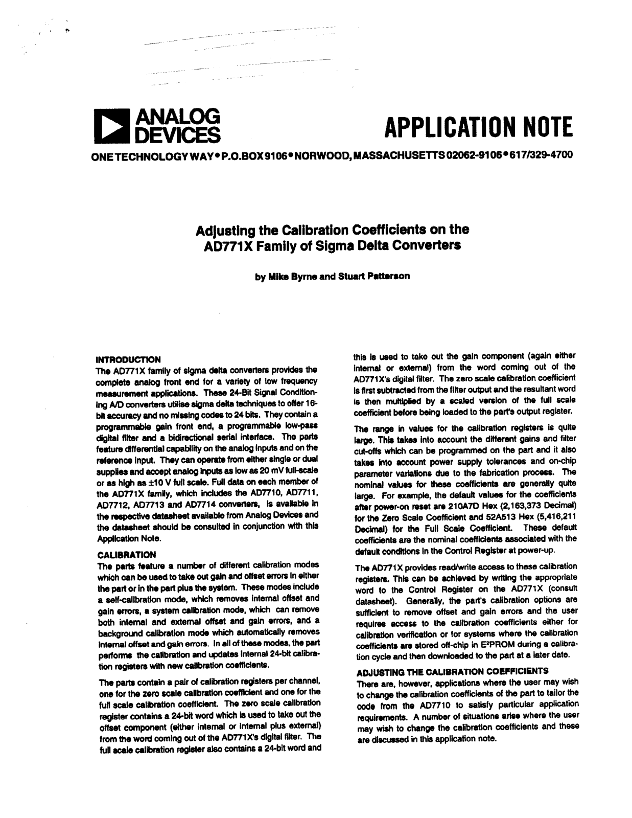 Analog Devices AN-553 Application Notes