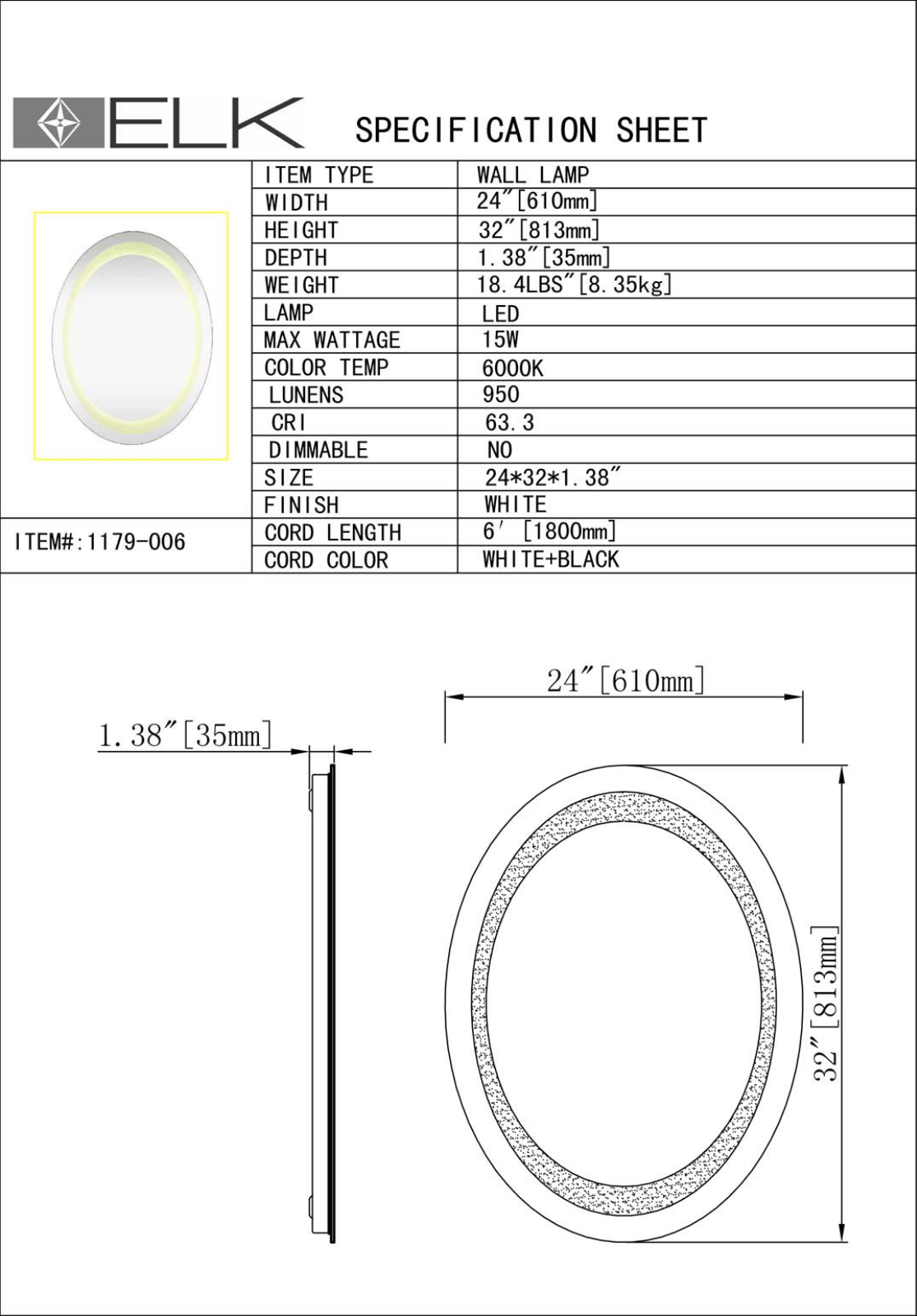 ELK Home 1179006 User Manual